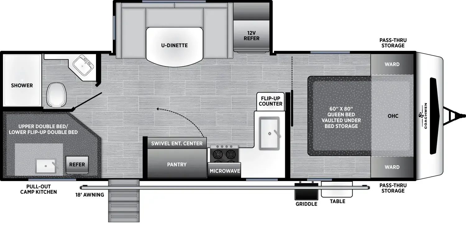 2024 COACHMEN FREEDOM EXPRESS 258BHS floorplan