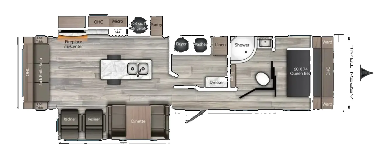 2026 Dutchmen Aspen Trail 3410RLL floorplan