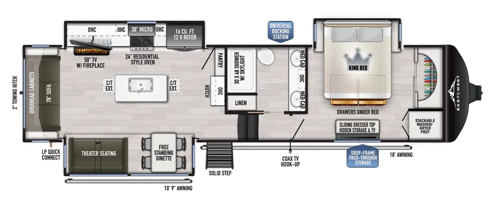2027 East To West AHARA 365RL floorplan