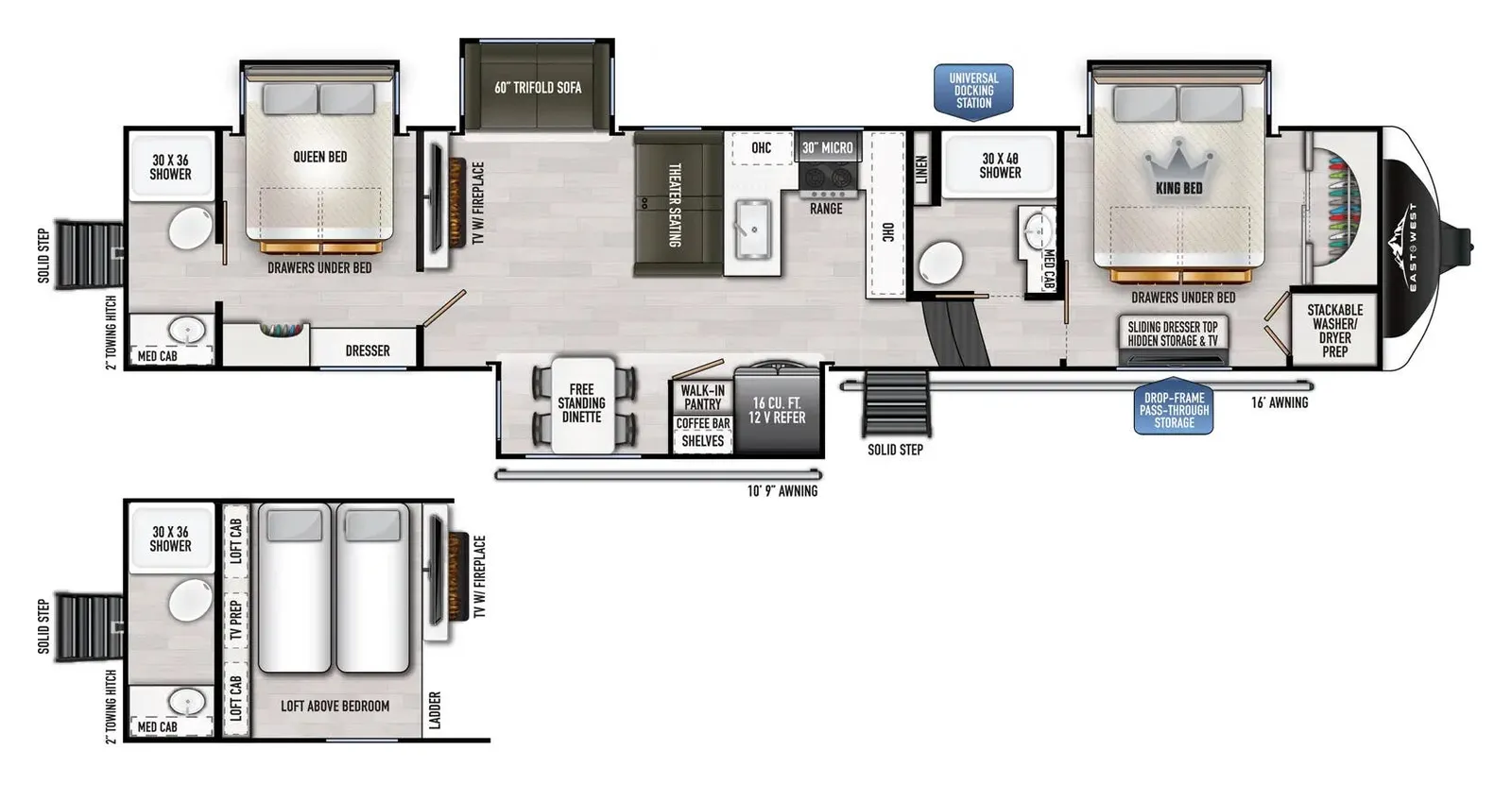2026 East To West AHARA 385DS floorplan
