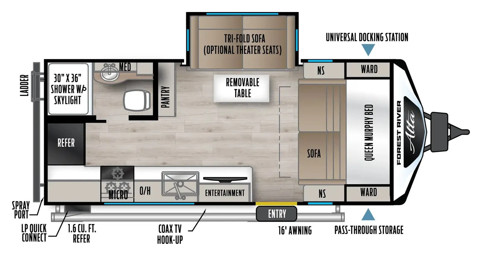 2027 East To West ALTA 1900MMK floorplan
