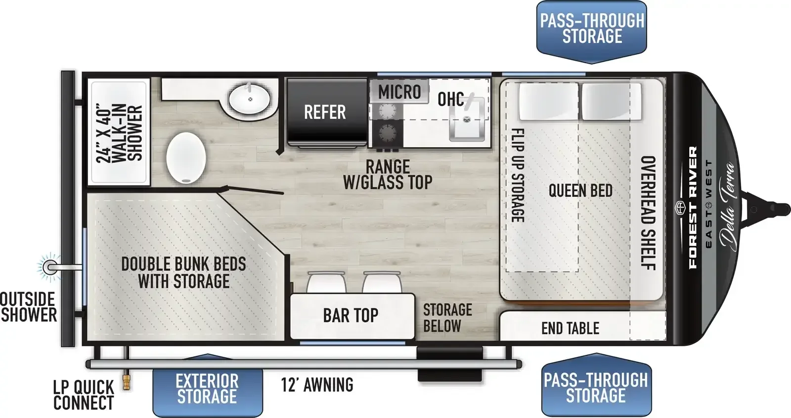 2026 East To West DELLA TERRA 170BHXLE floorplan