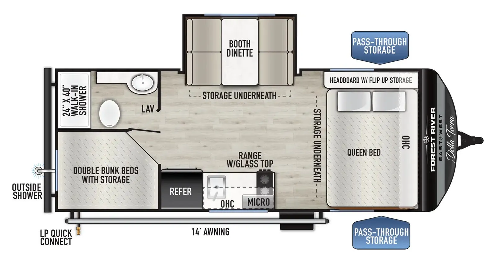 2026 EAST TO WEST DELLA TERRA 191BH floorplan