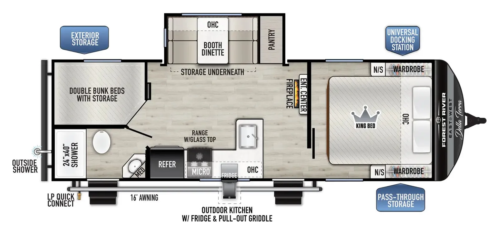 2026 East To West DELLA TERRA 241BH floorplan