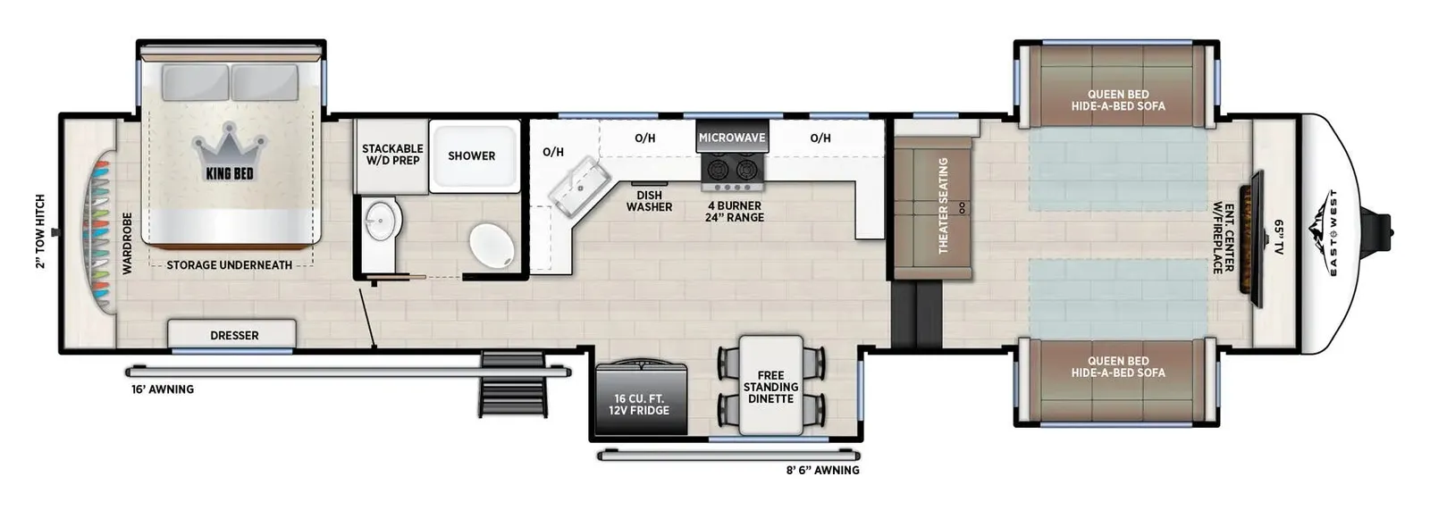 2026 East To West TANDARA 390FL floorplan