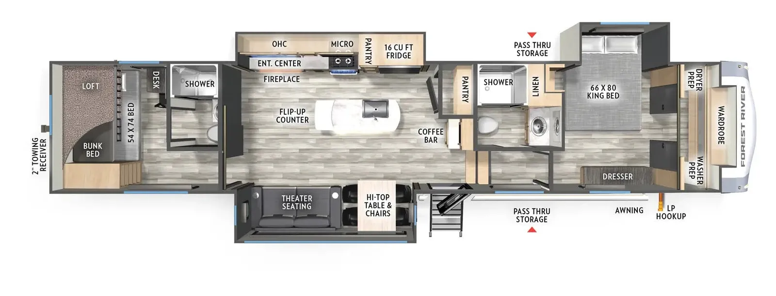 2026 FOREST RIVER CARDINAL 34CRIB floorplan