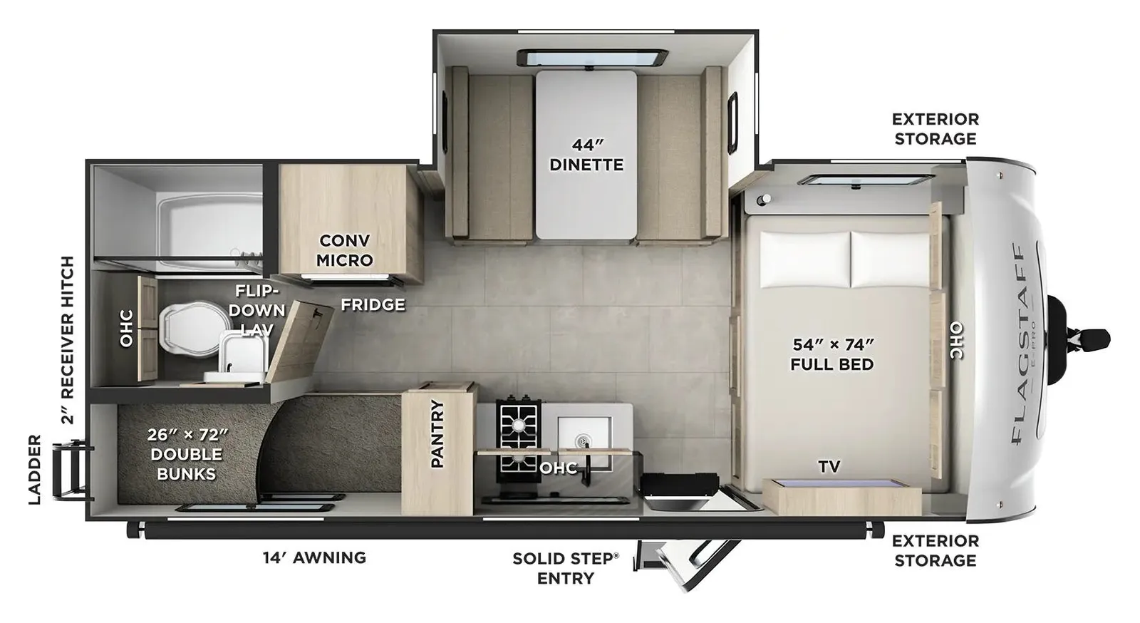2026 Forest River Flagstaff E-PRO E20BH floorplan