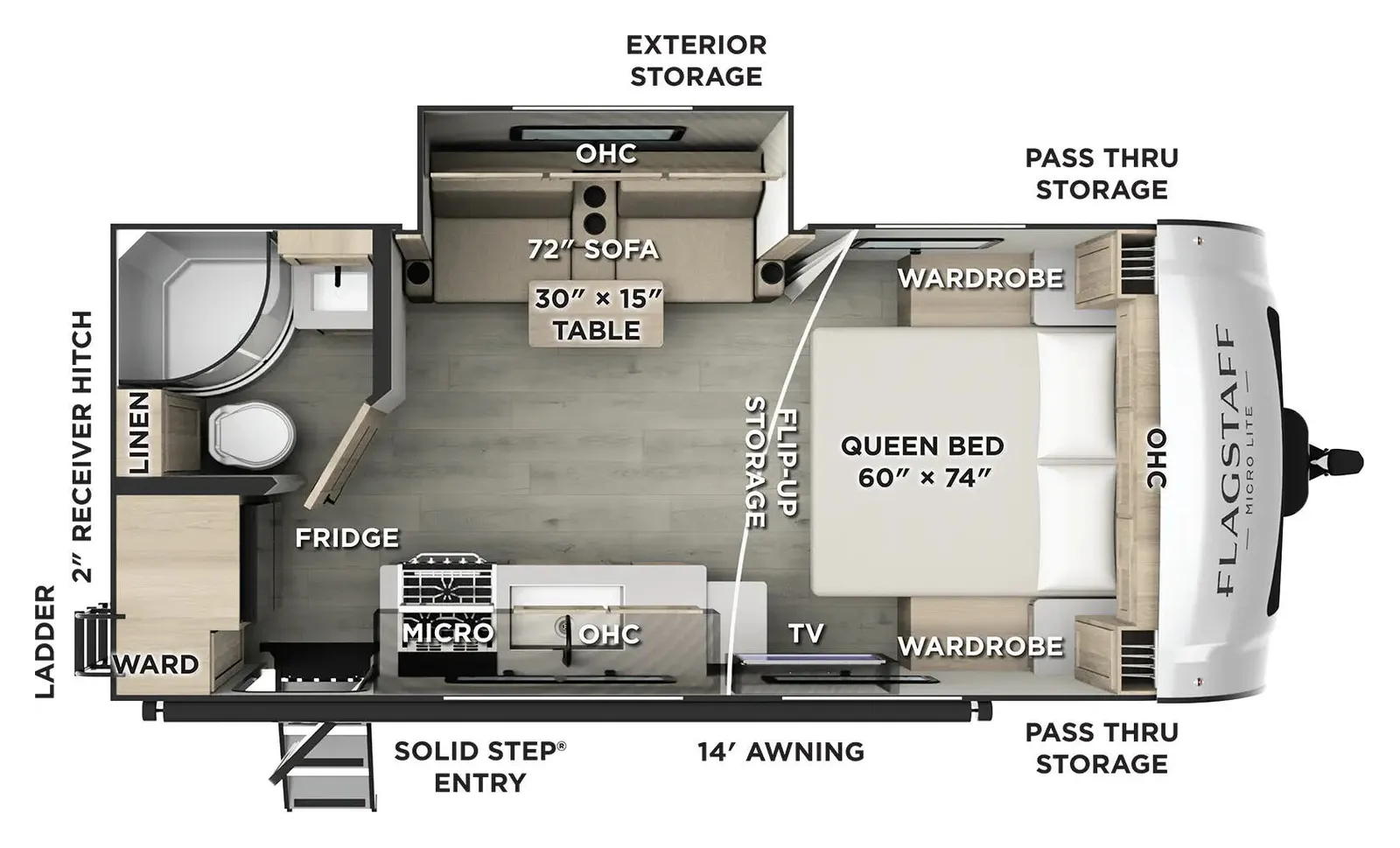 2026 Forest River Flagstaff Micro Lite 21FBRS floorplan