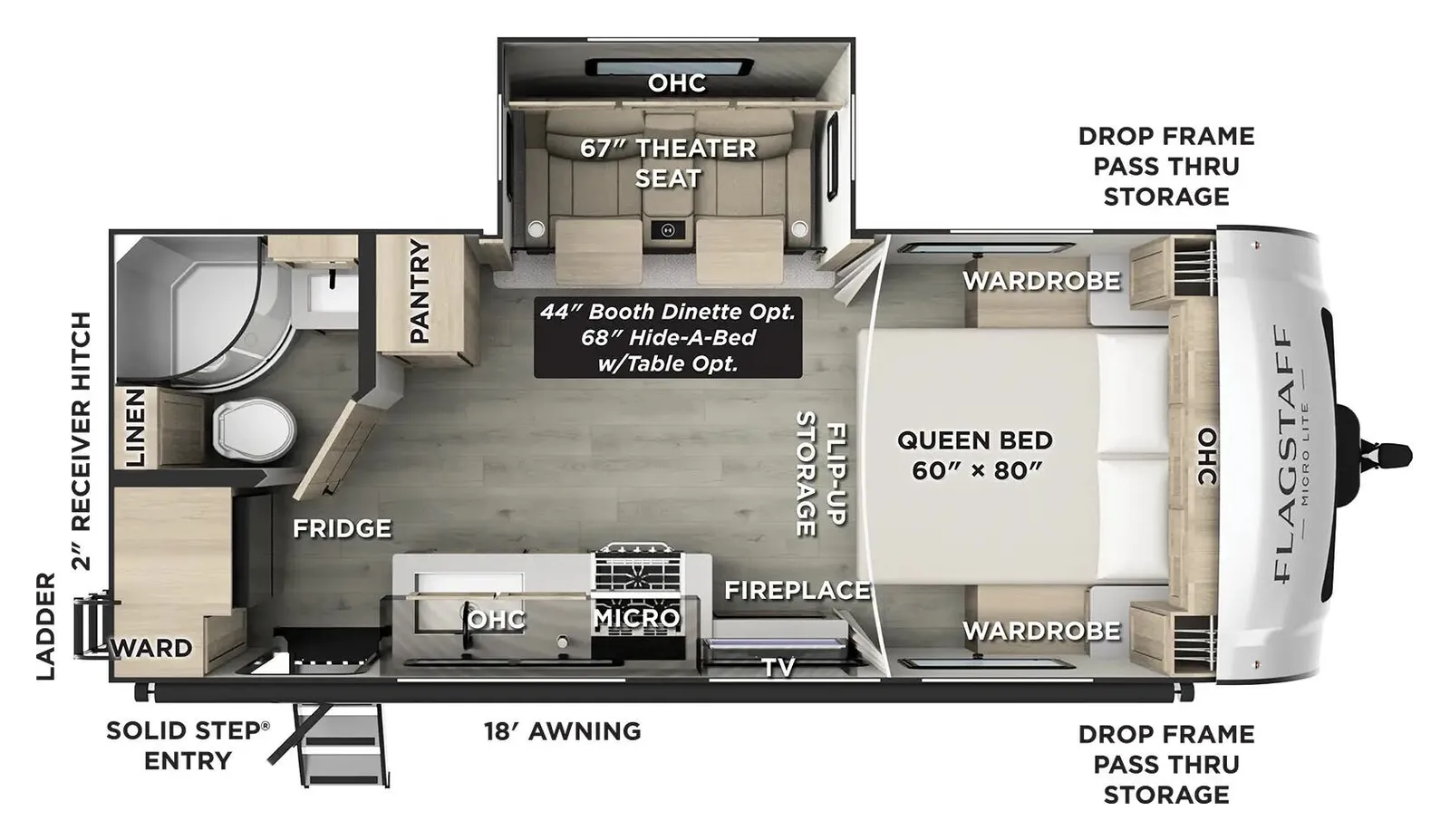 2026 Forest River Flagstaff Micro Lite  22FBS floorplan