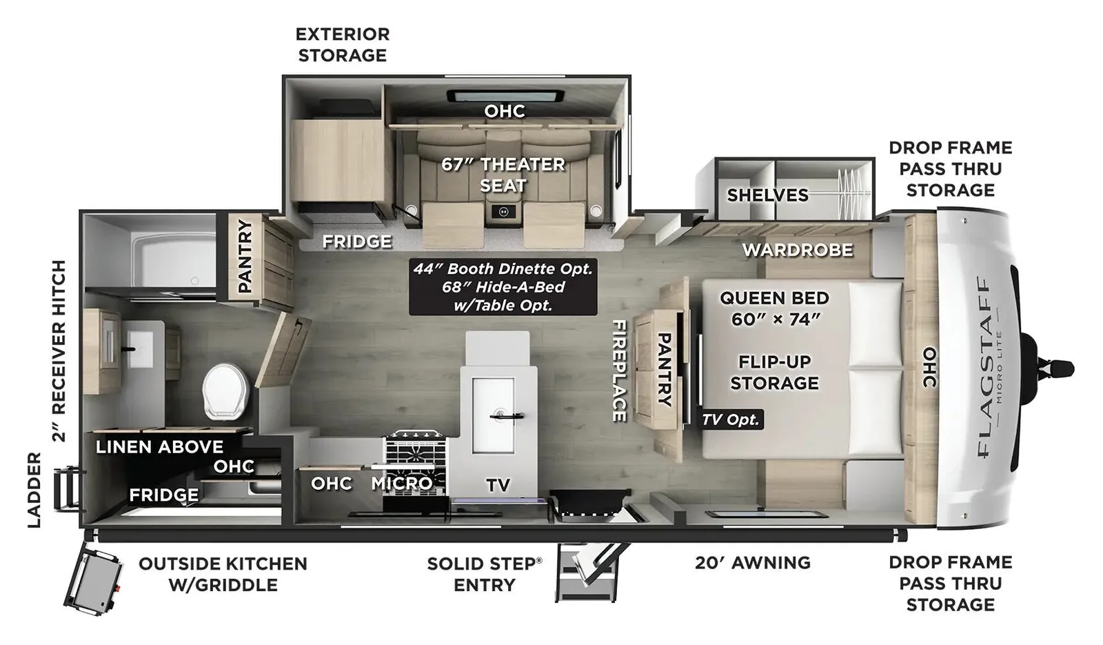 2026 Forest River Flagstaff Micro Lite  25BSDS floorplan