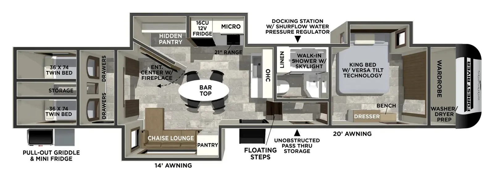 2026 Forest River Impression 36BR3 floorplan