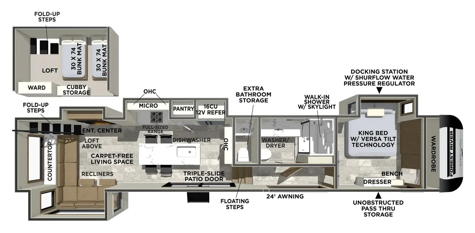 2026 Forest River Impression   44STAY floorplan