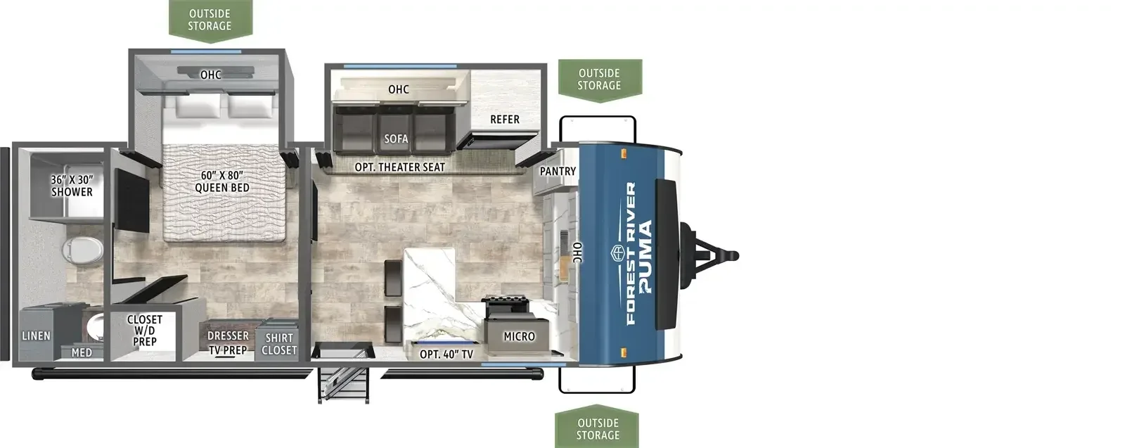 2026 Forest River Puma 220FK floorplan
