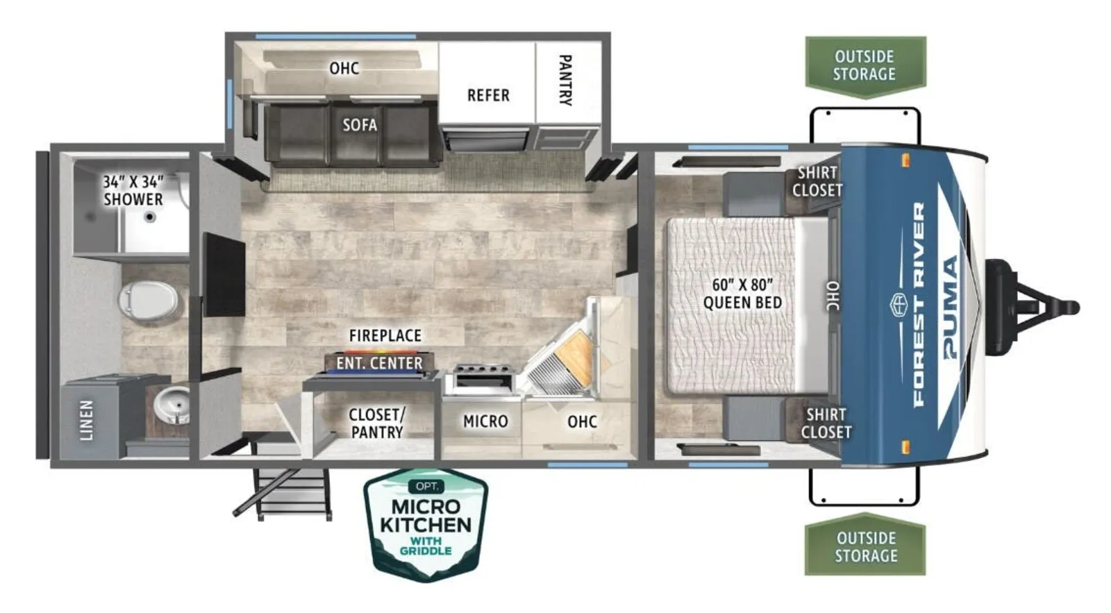 2026 Forest River PUMA 229RB floorplan