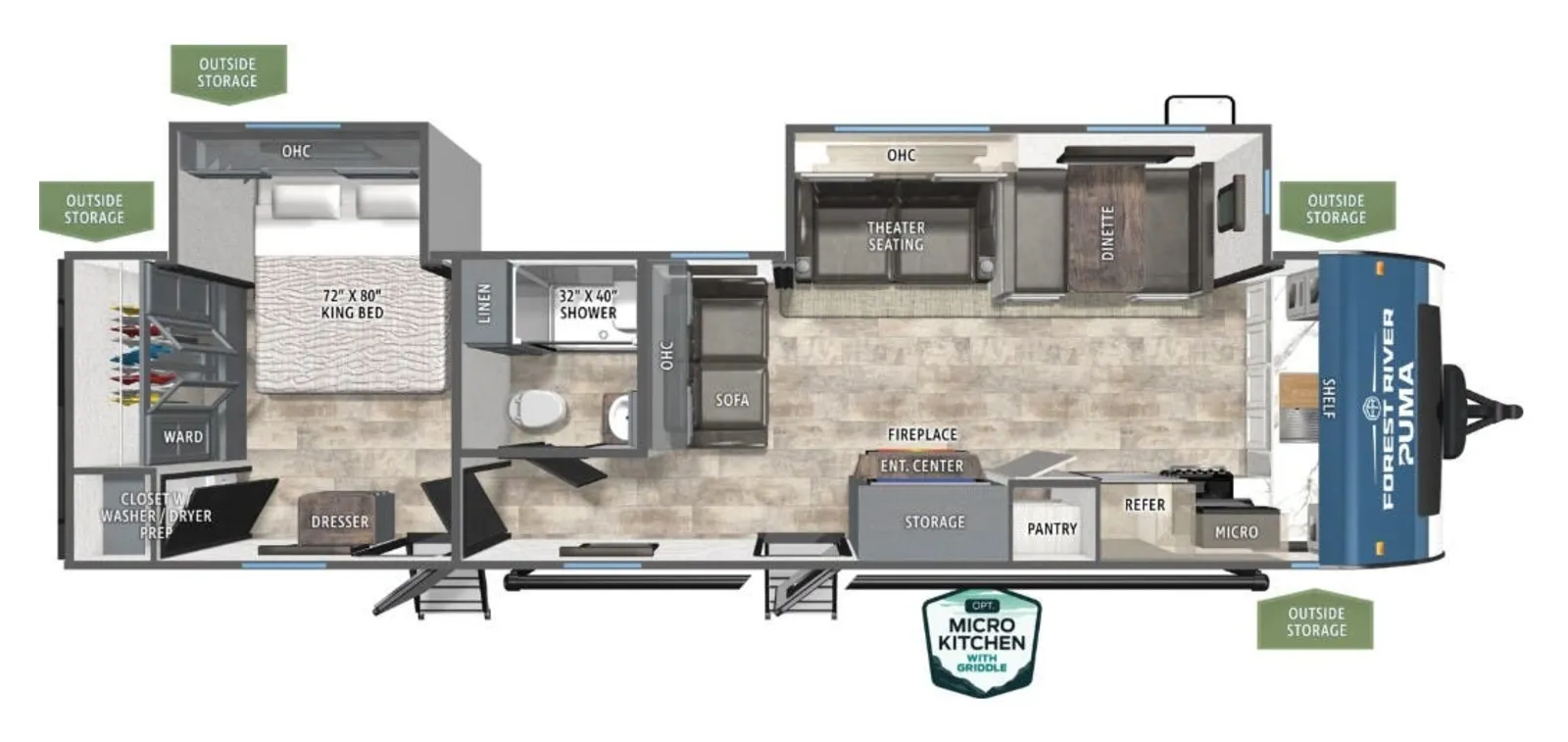 2027 Forest River Puma 31FKRK floorplan