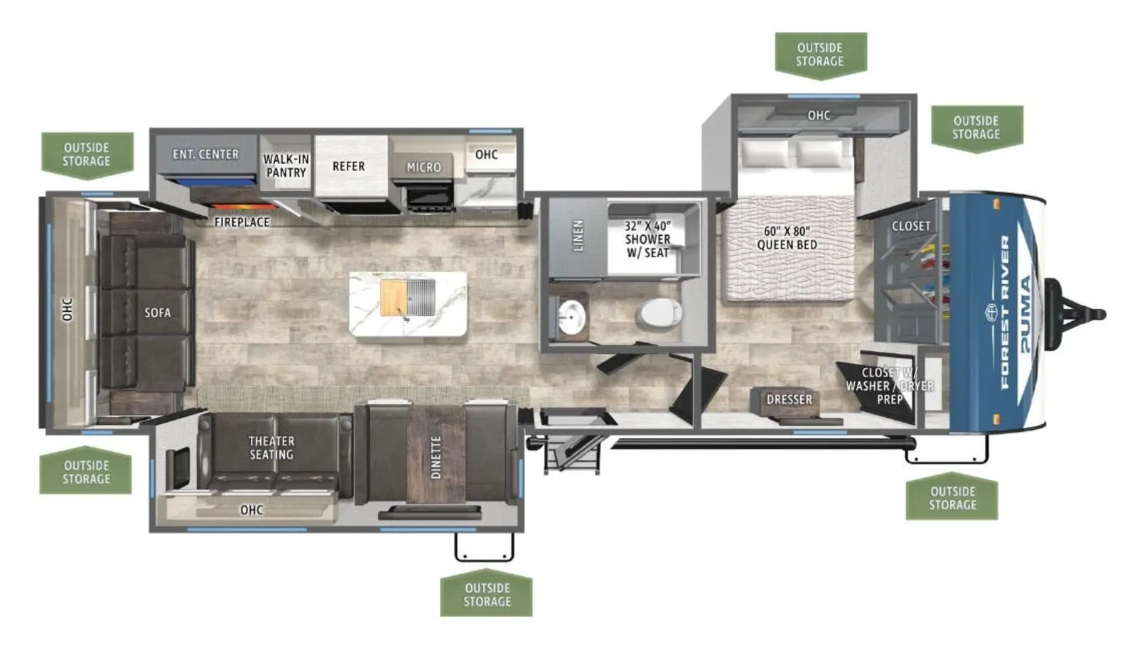 2026 Forest River Puma 31RLQS floorplan