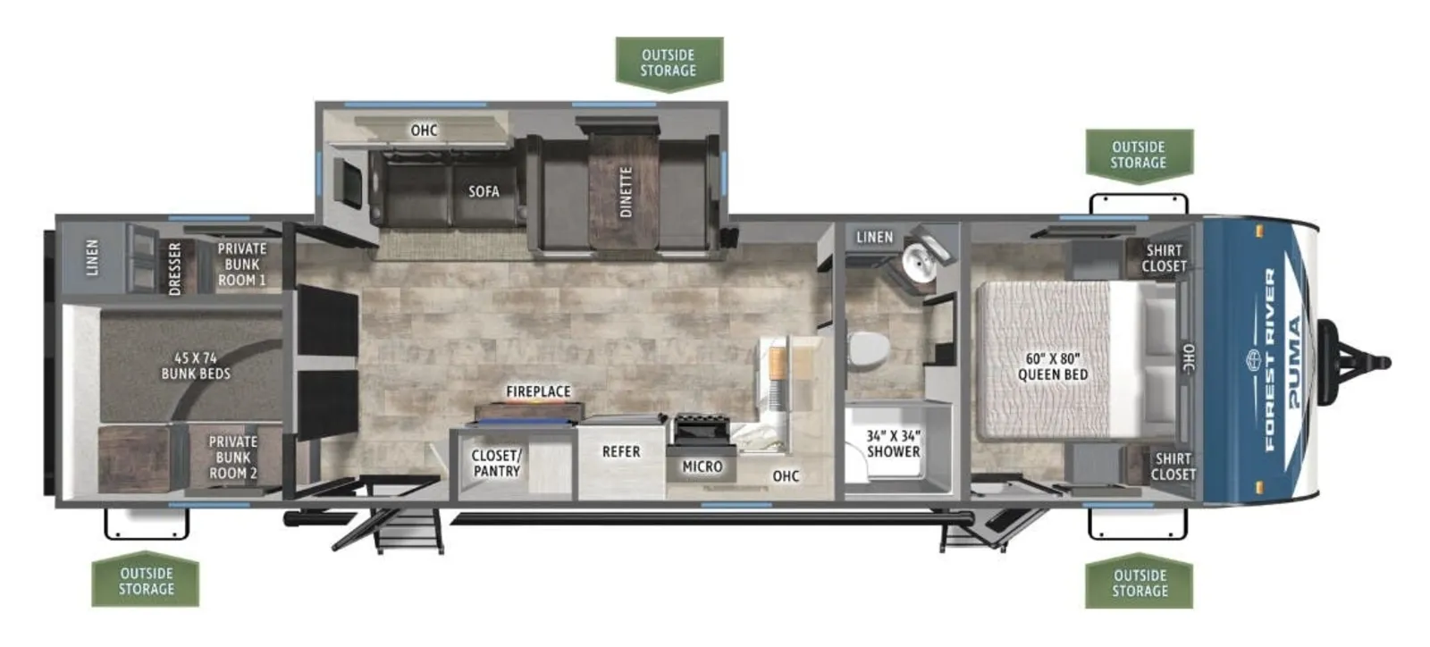 2026 Forest River Puma 337BH floorplan