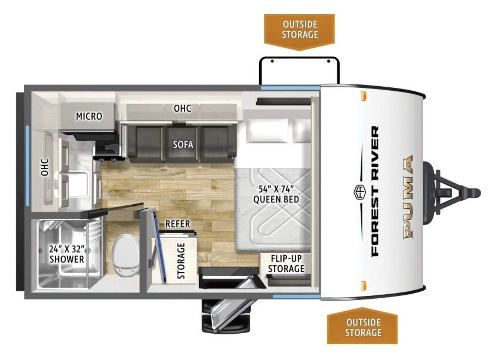 2026 Forest River Puma Camp Edition  121RKCE floorplan