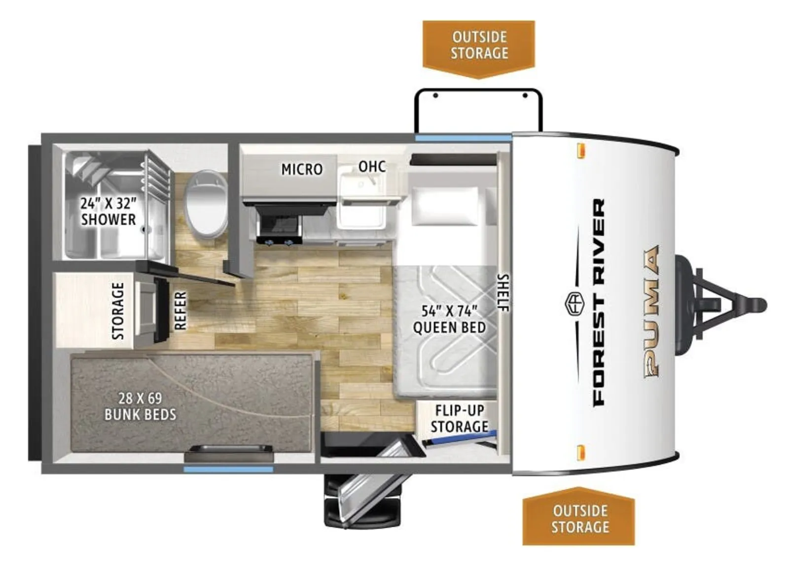 2026 Forest River Puma Camp Edition  122BHCE floorplan
