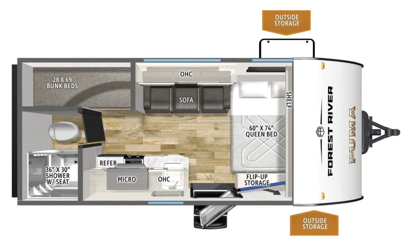 2027 Forest River Puma Camp Edition   16BHCE floorplan