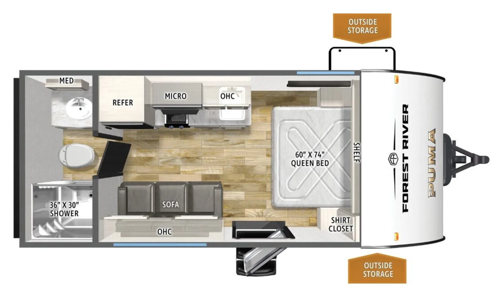 2027 Forest River Puma Camp Edition 16QBCE floorplan
