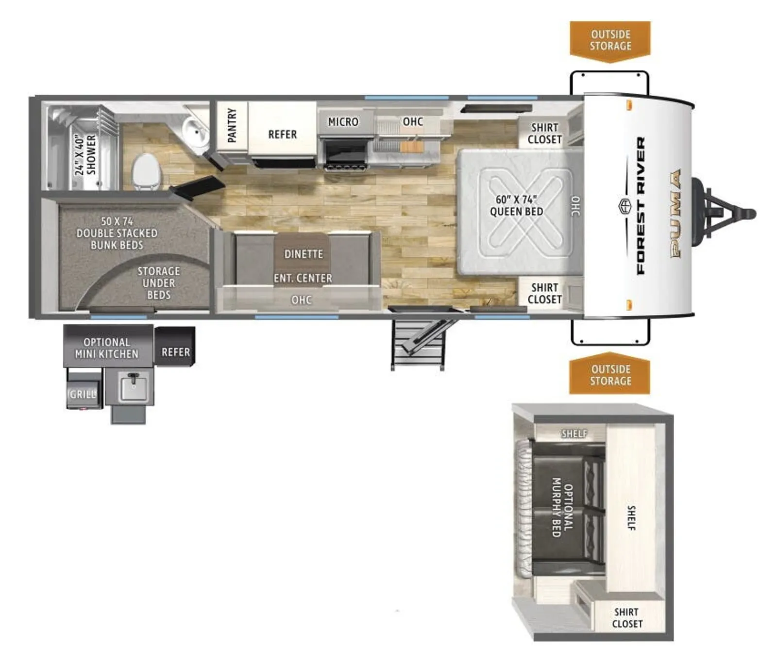 2027 Forest River Puma Camp Edition 20BHCE floorplan