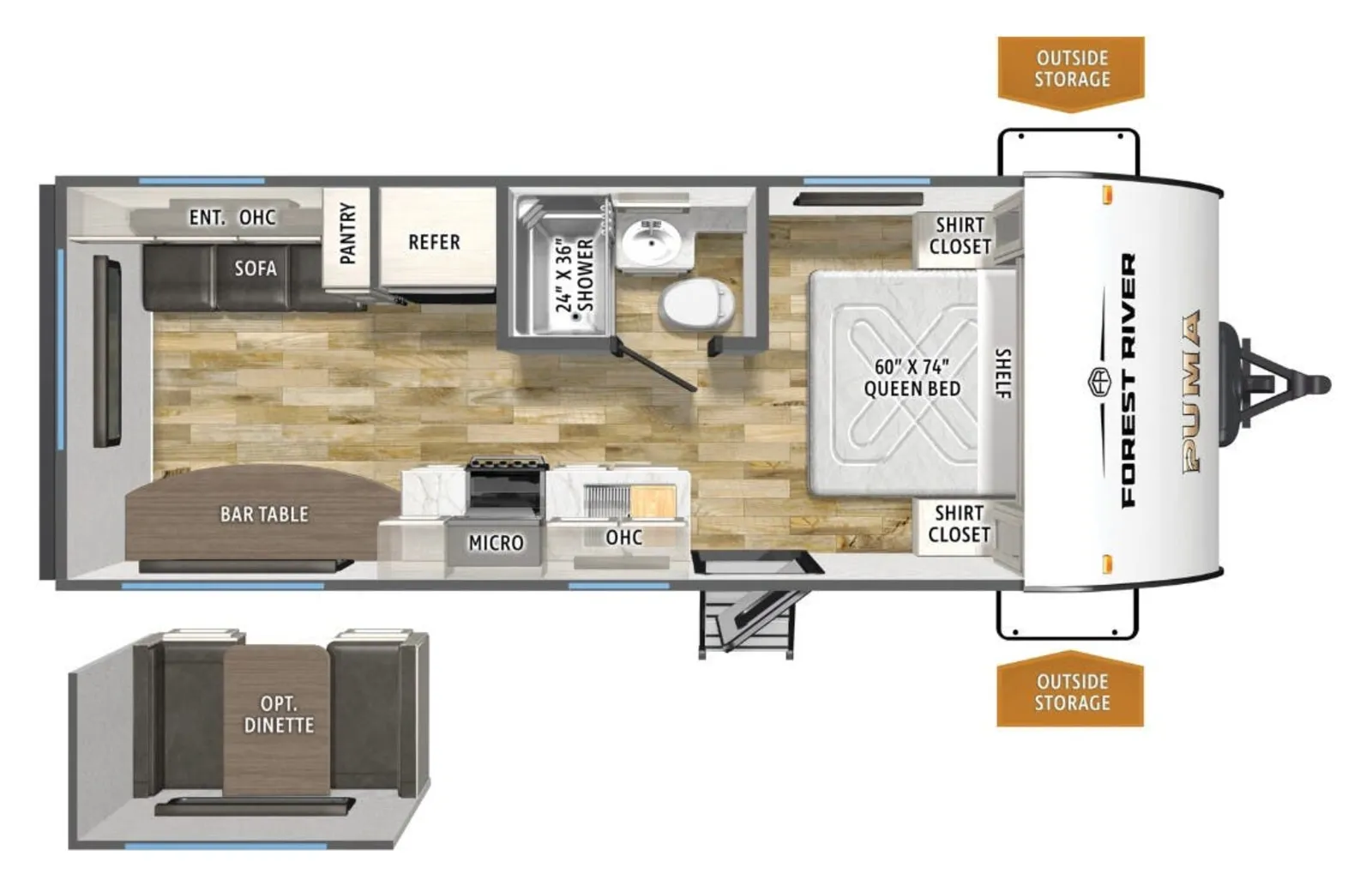 2027 Forest River Puma Camp Edition 20RLCE floorplan