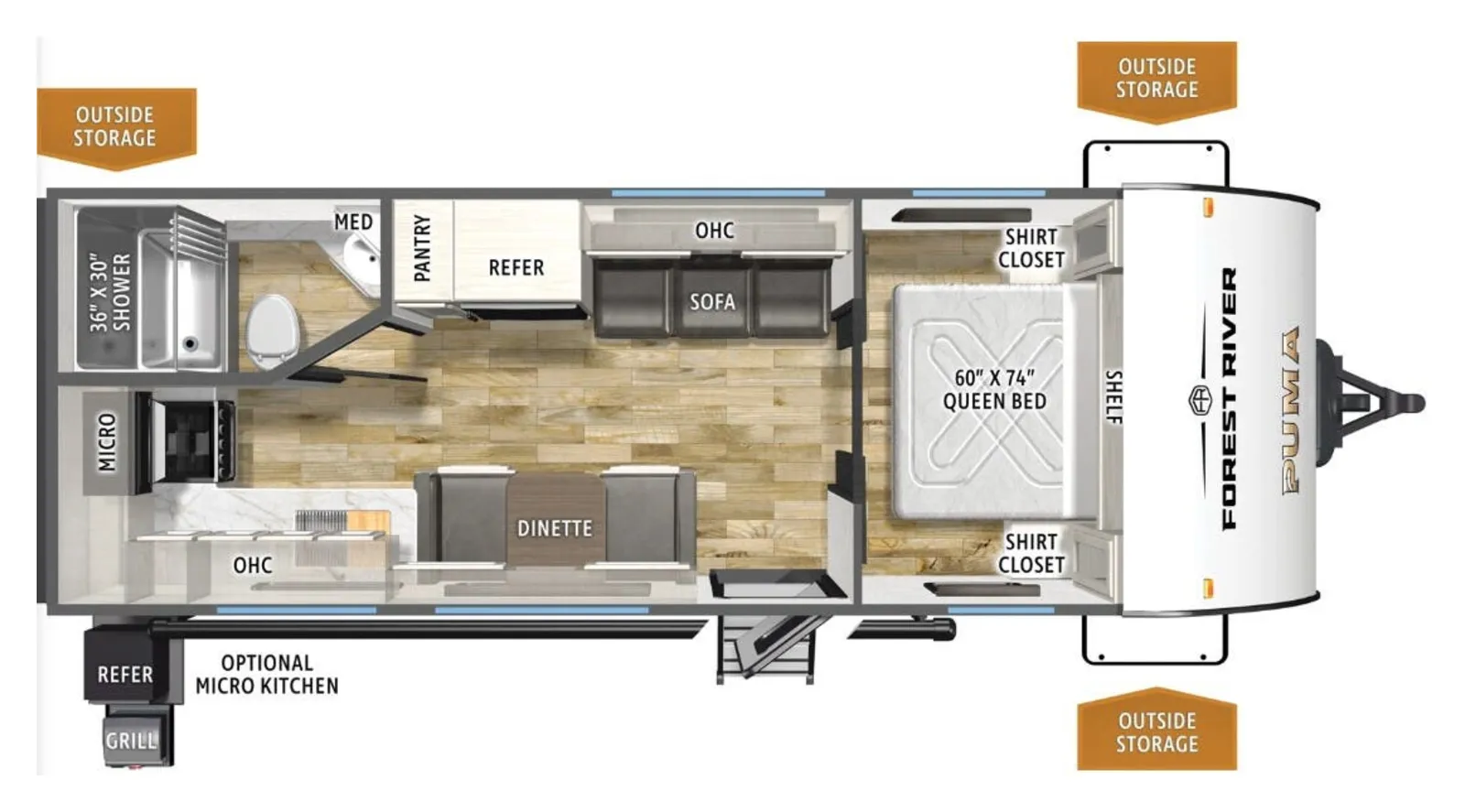 2027 Forest River Puma Camp Edition  210RKCE floorplan