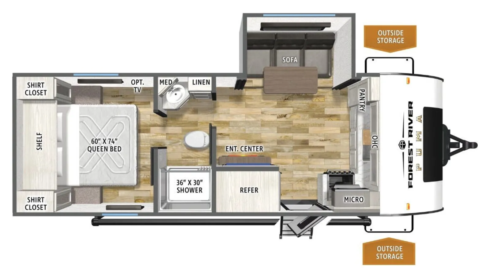 2026 Forest River Puma Camp Edition  211FKCE floorplan