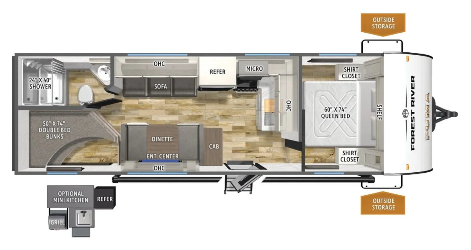 2027 Forest River Puma Camp Edition 23BHCE floorplan
