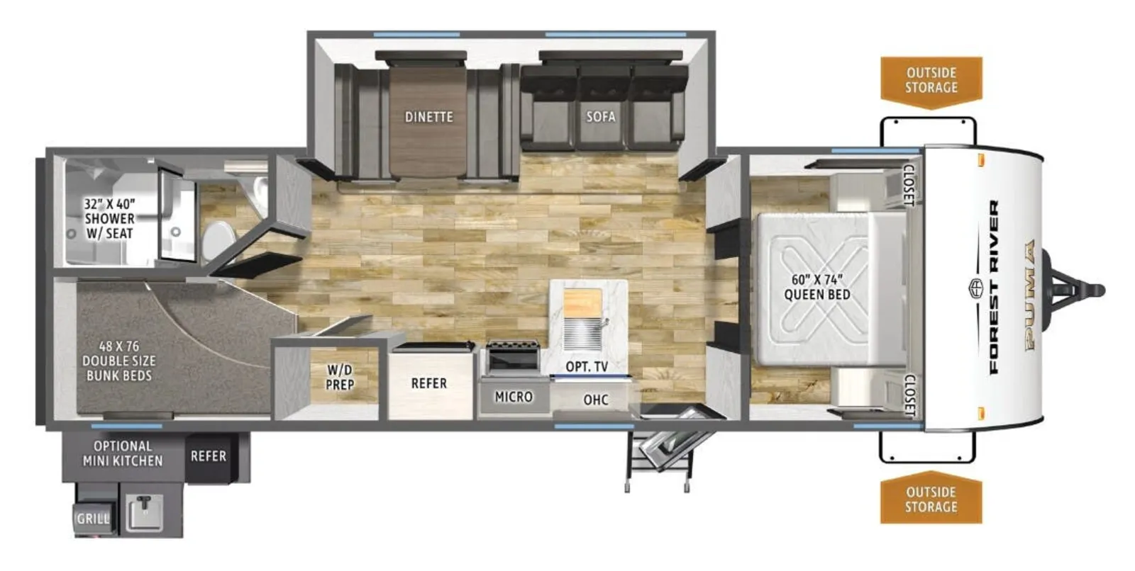 2026 Forest River Puma Camp Edition  283BHCE floorplan