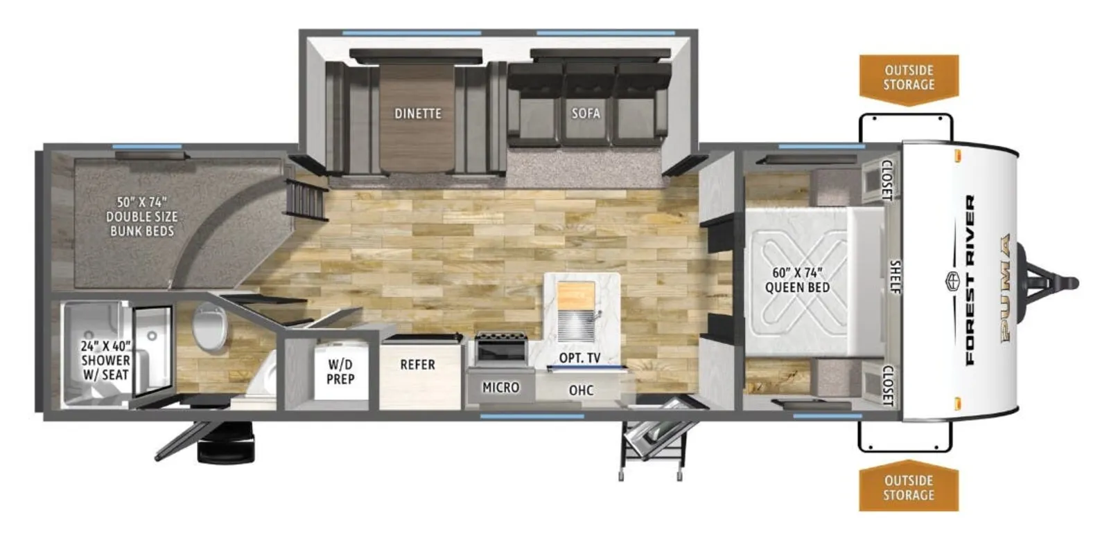 2026 Forest River Puma Camp Edition 284BHCE floorplan