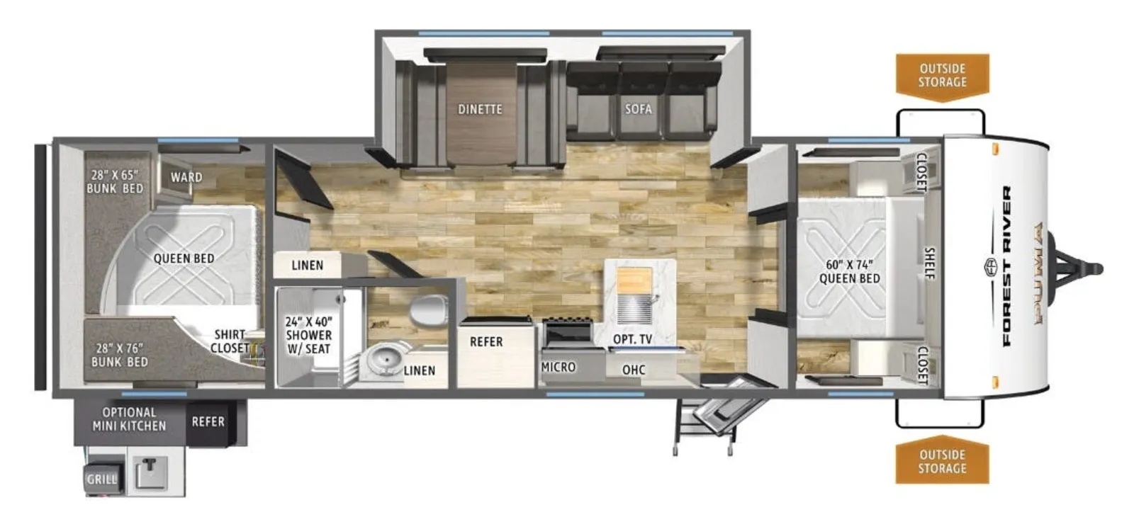 2026 Forest River Puma Camp Edition  303BHCE floorplan