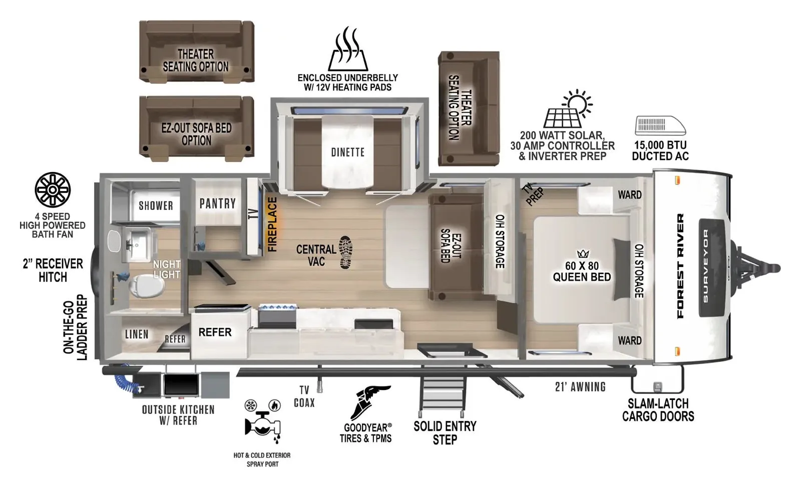 2026 Forest River Surveyor Legend   252RBLE floorplan