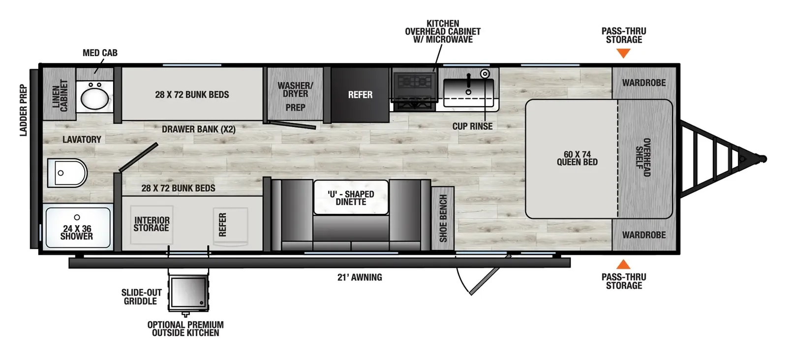 2026 Forest River Viking 5K Series  25QBH floorplan