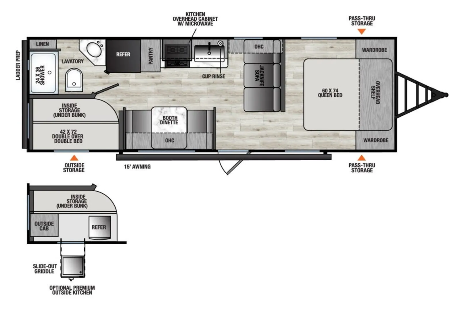2026 Forest River Viking 5K Series 26BH floorplan
