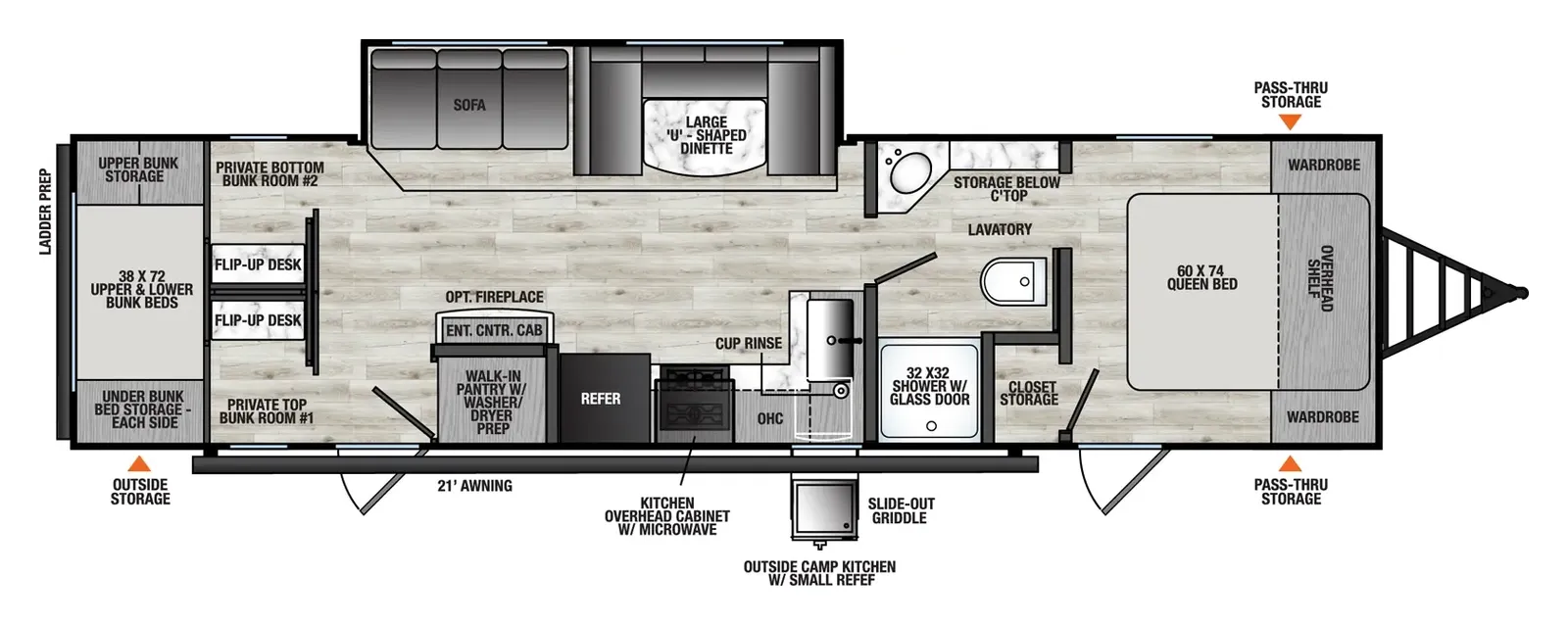 2026 Forest River Viking 7K Series  282DORM floorplan