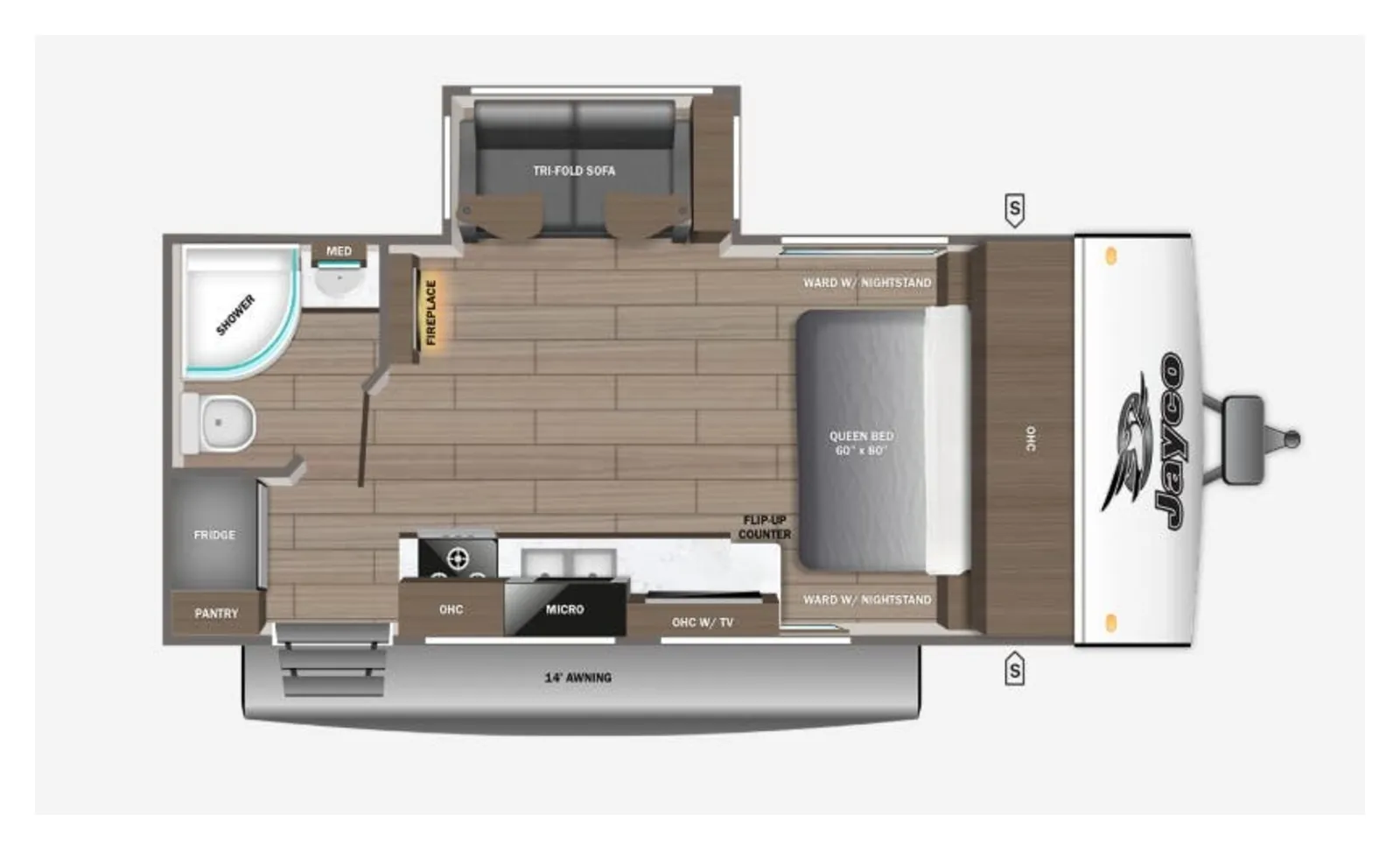 2026 JAYCO JAY FEATHER 17BHSL AIR floorplan