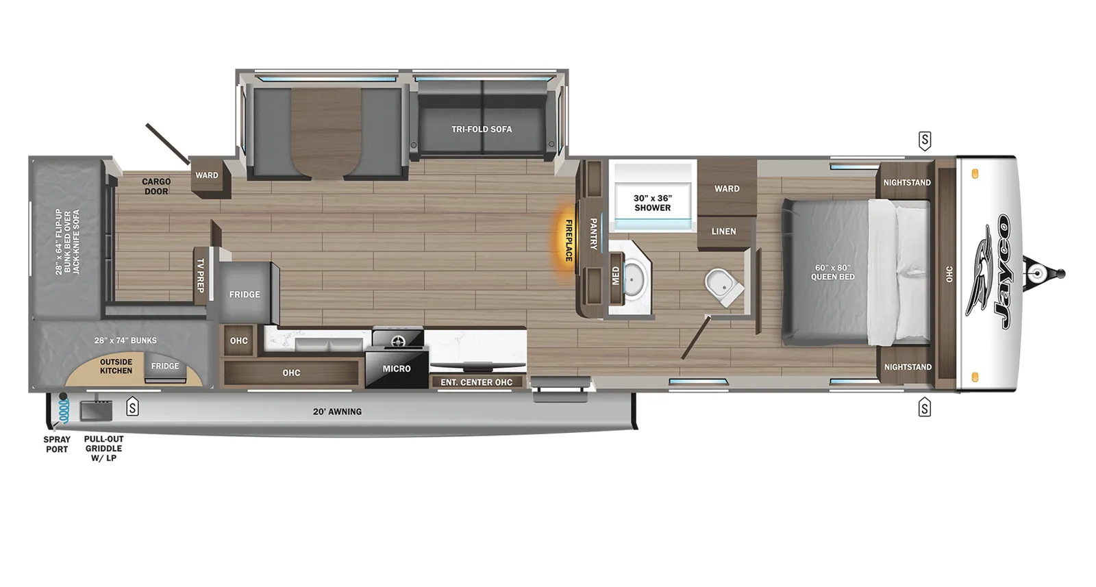 2027 Jayco Jay-Feather 29QBH floorplan