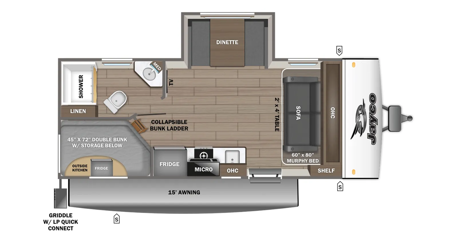 2026 Jayco JAY FEATHER 19MBS AIR floorplan