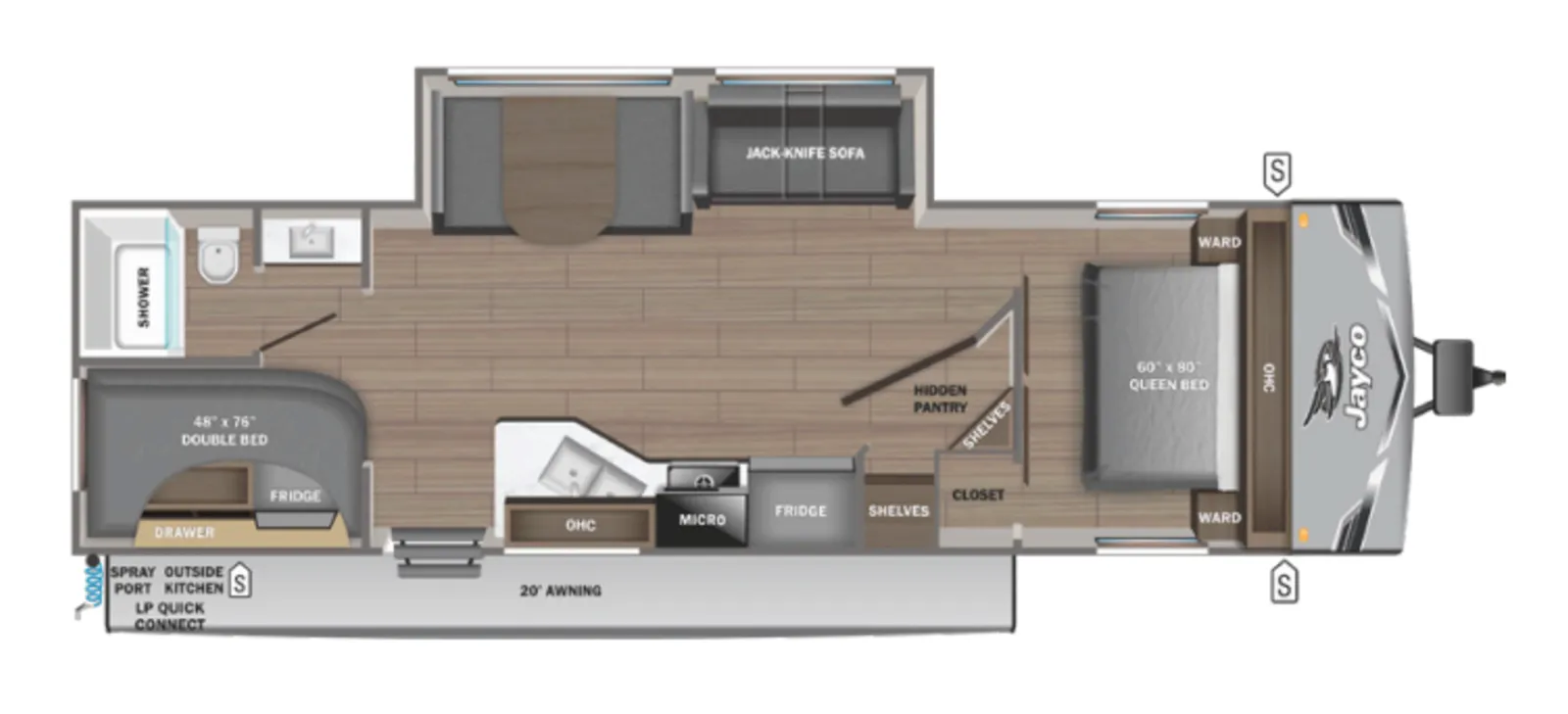 2026 Jayco JAY FLIGHT SLX 263BHS floorplan