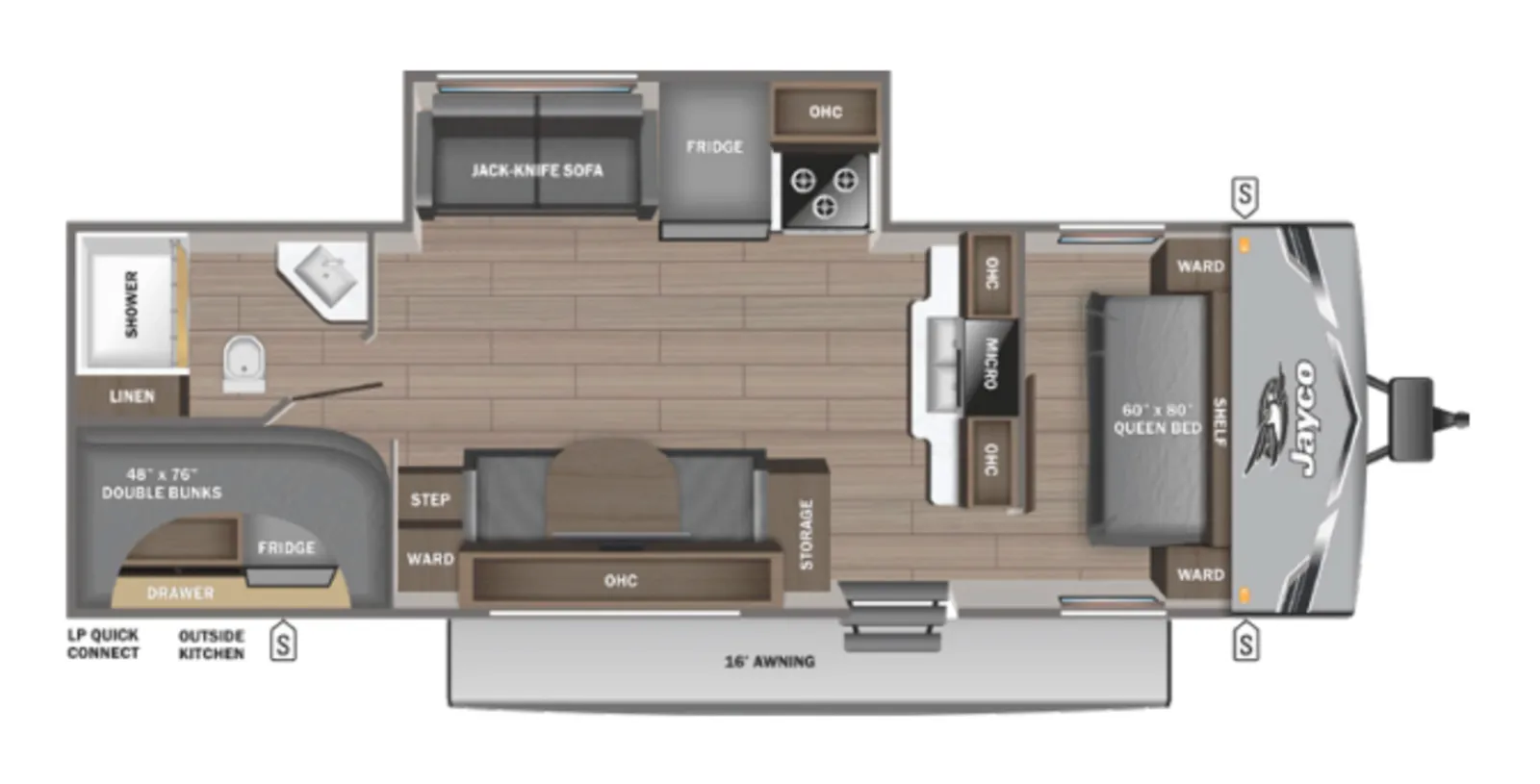 2026 JAYCO JAY FLIGHT SLX 265BHS floorplan