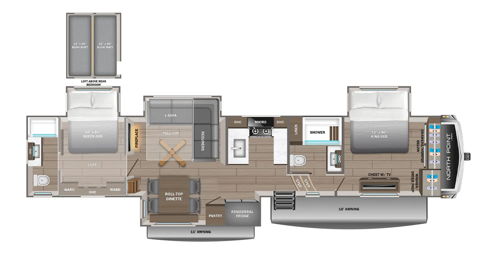 2027 Jayco North Point 395DSDB floorplan