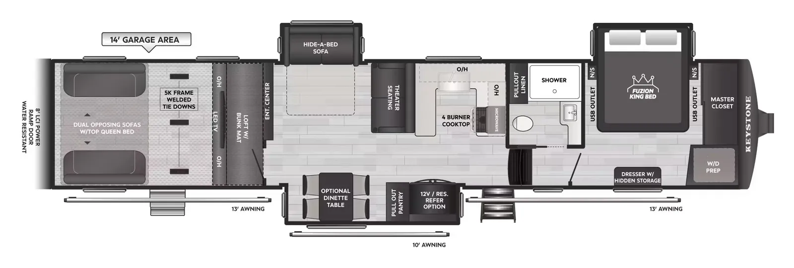 2026 Keystone RV Fuzion 442 floorplan