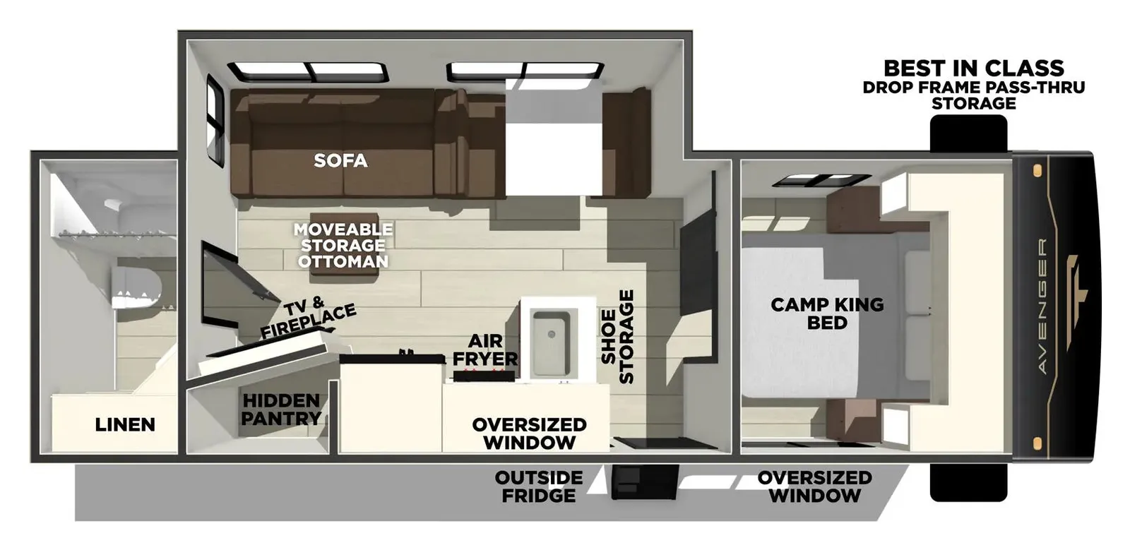 2026 Prime Time AVENGER 25RBS floorplan