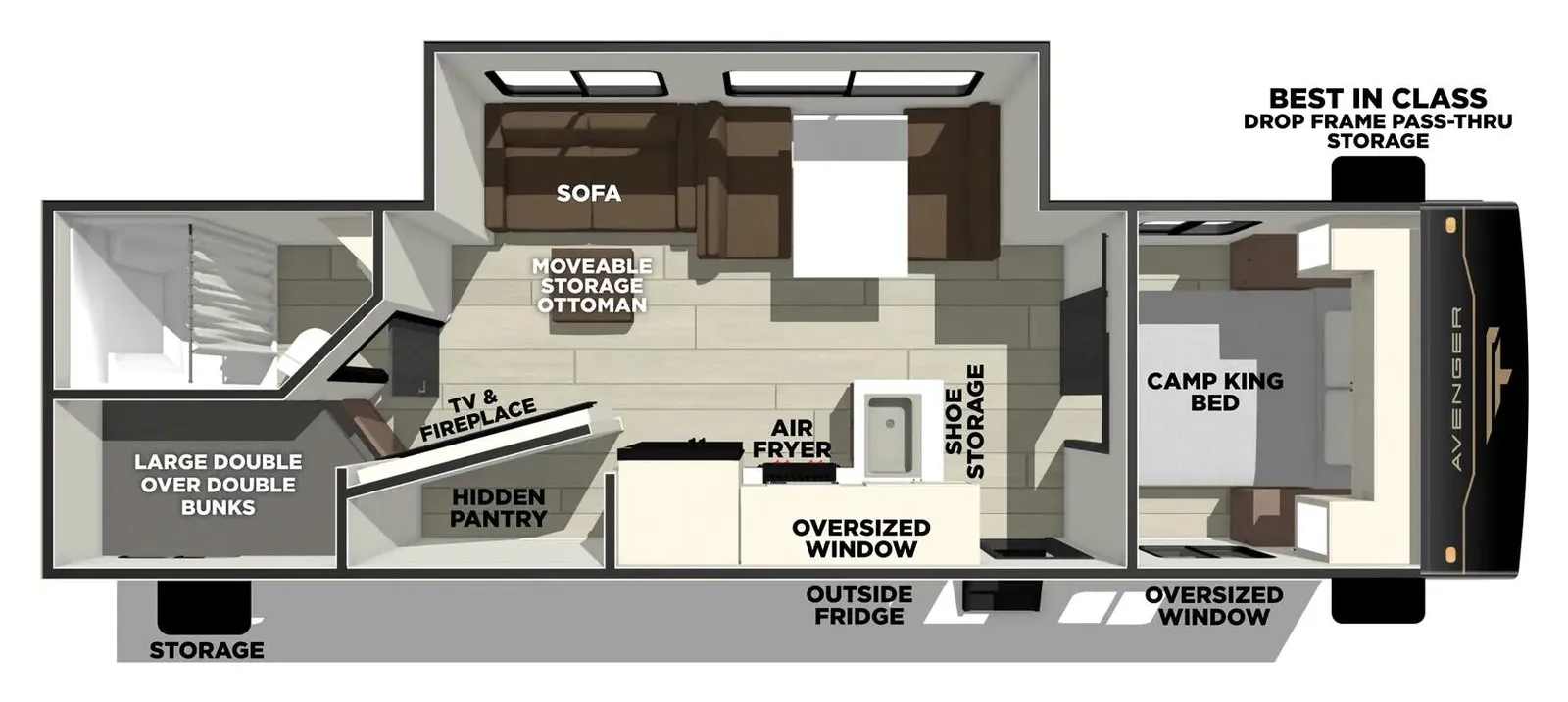 2027 Prime Time AVENGER 26DBS floorplan