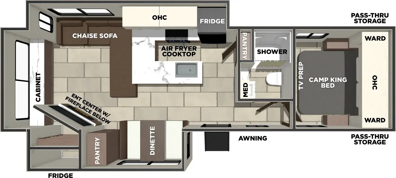 2027 Prime Time TRACER 286RL floorplan