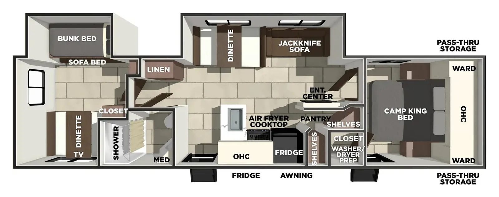 2026 PRIME TIME TRACER 295DB floorplan