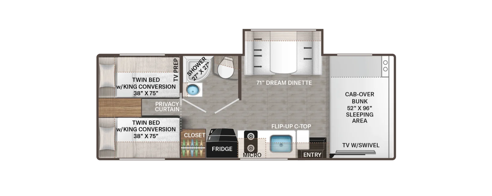 2026 Thor Motor Coach CHATEAU 25Z floorplan