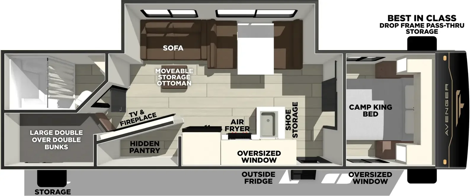 2027 Forest River AVENGER 26DBS floorplan
